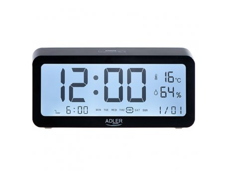 ADLER AD1195B budilnik na baterije, crni