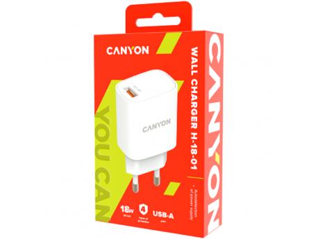 CANYON Kućni punjač za mobilni telefon, beli (CNE-CHA18W)