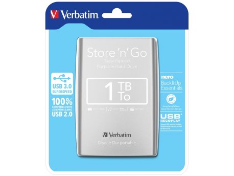 VERBATIM 1TB Eksterni hard disk sivi 53071