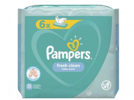 PAMPERS Wipes fresh clean 6 x 52 pcs