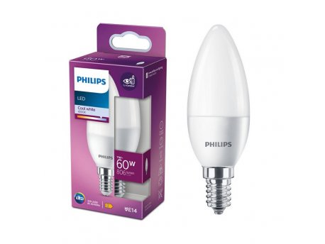 PHILIPS LED sijalica 7W(60W) B38 E14 CW FR ND 1PF/12,17979