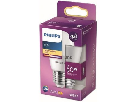 PHILIPS LED sijalica 7W(60W) P48 E27 WW FR ND 1PF/10, 17938