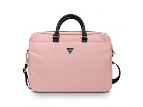 Guess Torba za laptop 16'' Pink Nylon Triangle Logo