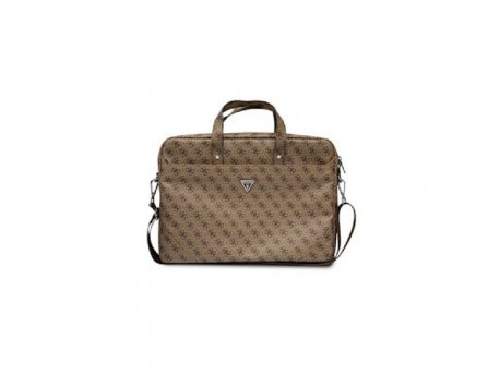 Guess Torba za laptop 15/16'' Brown Saffiano Hot Stamp Logo