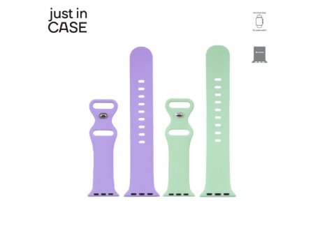 JUST IN CASE 2u1 Narukvica 38-41mm zelena SILIKON + violet SILIKON