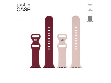 JUST IN CASE 2u1 Narukvica 38-41mm crvena SILIKON + pink SILIKON