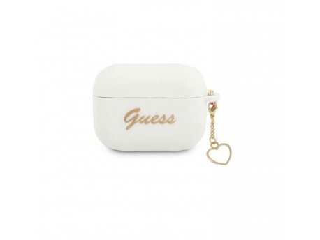 Guess Futrola za AirPods Pro White Silicone Heart Charm