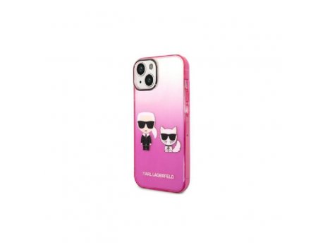 KARL LAGERFELD Futrola za iPhone 14 Pro Pink K & Choupette Centered Grad
