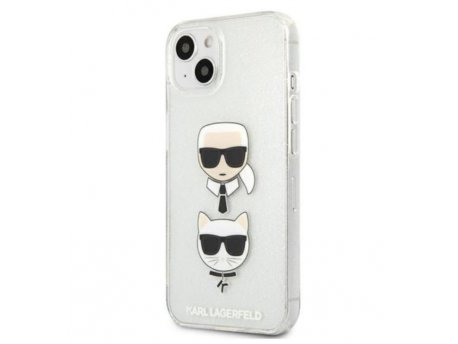KARL LAGERFELD Futrola za iPhone 13 Silver Glitter Karl`s & Choupette