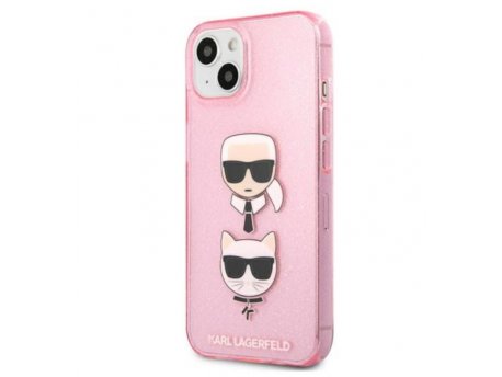 KARL LAGERFELD Futrola za iPhone 13 Mini Pink Glitter Karl`s & Choupette