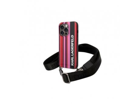 KARL LAGERFELD Futrola za iPhone 14 Pro Max Pink Color Stripes Strap