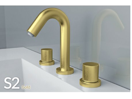 Rosan S2 Gold baterija podgradna za lavabo dvoručna