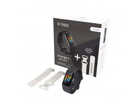 FitBit Charge 5 Graphite/Black + White Bundle Fitnes narukvica
