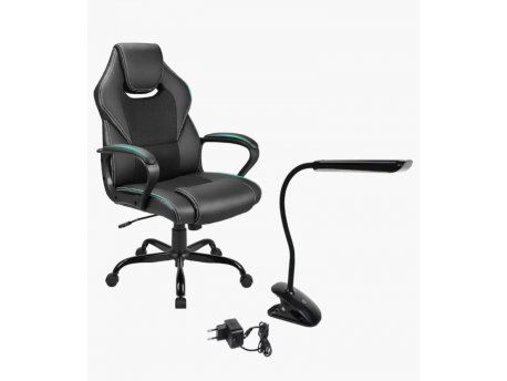 AVATAR Set kancelarijska stolica + led lampa crna (20054)