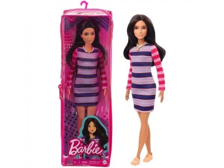 BARBIE Lutka Fashionistas u haljini na pruge GYB02