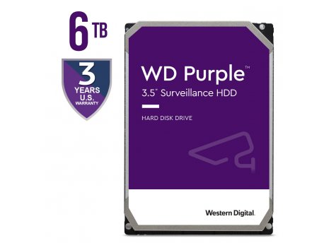 WESTERN DIGITAL 6TB 3.5'' SATA III Purple WD64PURZ Surveillance hard disk