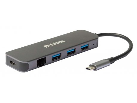D LINK USB HUB DUB-2334 5in1 USB-C - USB3.0x3/GLAN/PD