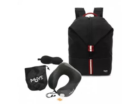 MOYE Trailblazer 13.3'' Backpack Black O7 + Neck Pillow