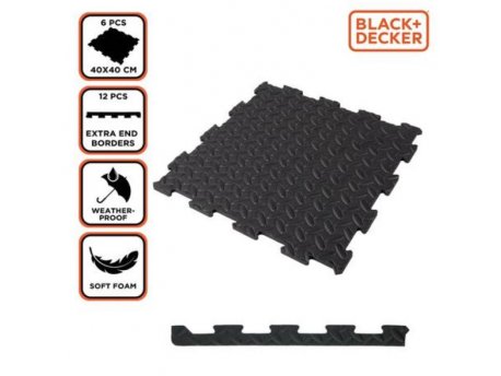 BLACK&DECKER Podne obloge crne 6kom 40x40x1 (38432)