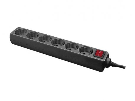 LOGILINK Produžni kabl 6 mesta, prekidač, 1.5m, crni (4791)