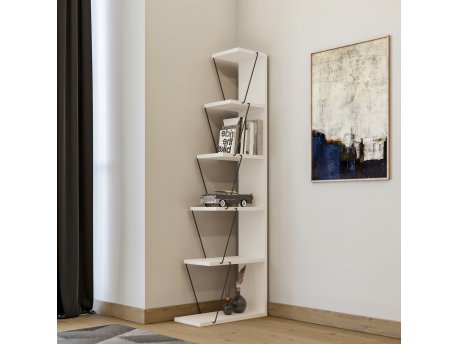 HANAH HOME Polica za knjige Tlos White