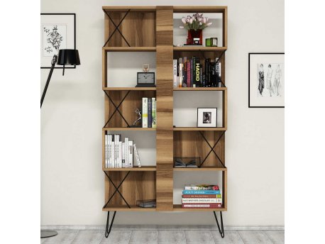 HANAH HOME Polica za knjige Extra Walnut
