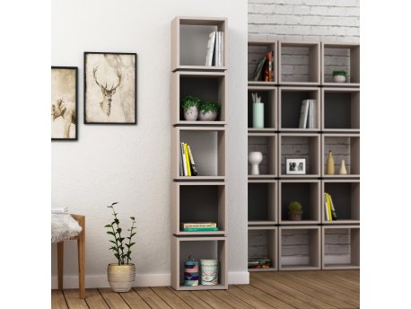 HANAH HOME Polica za knjige Multi Light Mocha Anthracite