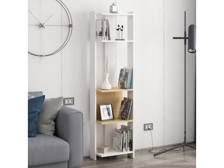 HANAH HOME Polica za knjige Abis Narrow White Oak