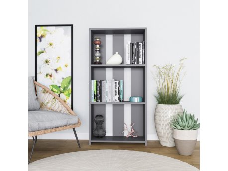 HANAH HOME Polica za knjige Parnell Anthracite