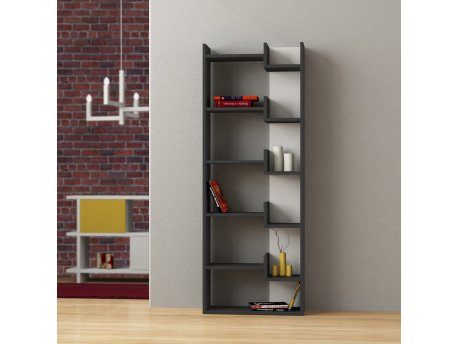 HANAH HOME Polica za knjige Oppa Anthracite White