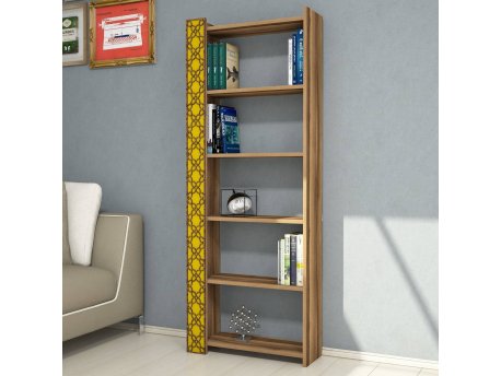HANAH HOME Polica za knjige City Walnut Yellow
