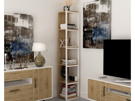 HANAH HOME Polica za knjige Texas White Ud