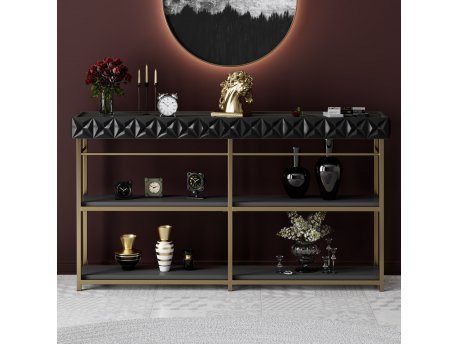 HANAH HOME Komoda Zumrut Anthracite Gold (152)