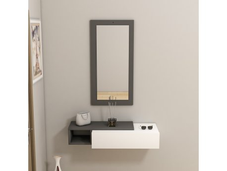 HANAH HOME Vien, Anthracite White (sa ogledalom)