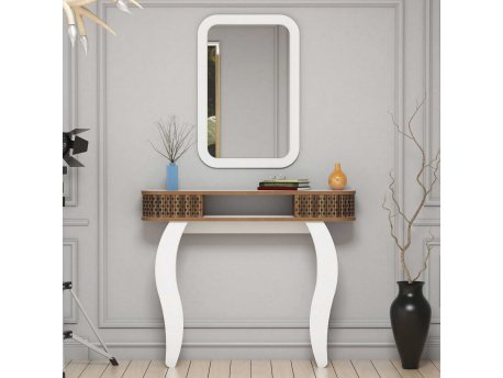 HANAH HOME Komoda Damla White (sa ogledalom)