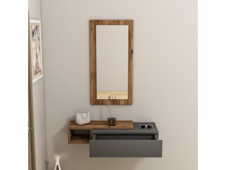 HANAH HOME Vien, Light Walnut Anthracite (sa ogledalom)