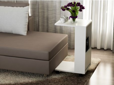HANAH HOME Sto sa točkićima Afitab White