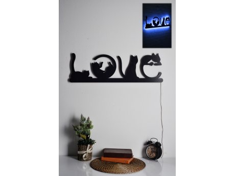 WALLXPERT Zidna lampa Cat Love, Blue