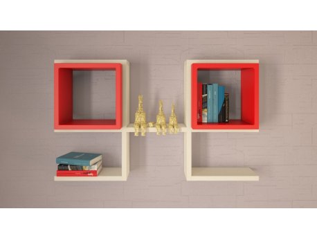 HANAH HOME Zidna polica Birille White Red