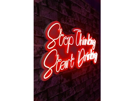 WALLXPERT Dekorativna rasveta Stop Thinking Start Drinking Red