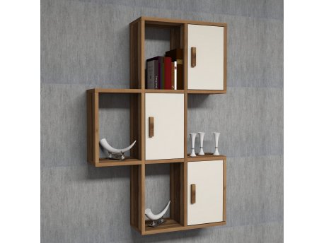HANAH HOME Zidna polica Flora Walnut Cream