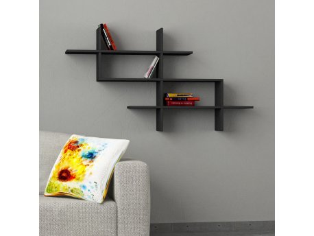 HANAH HOME Zidna polica Halic Anthracite