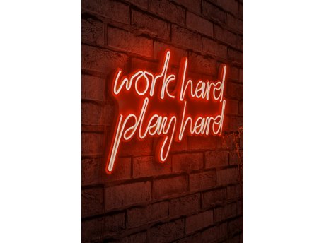 WALLXPERT Dekorativna rasveta Work Hard Play Hard Red