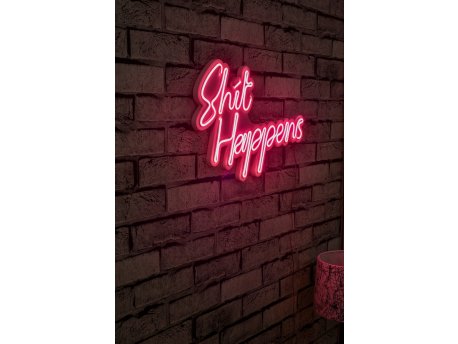 WALLXPERT Dekorativna rasveta Shit Happens Pink