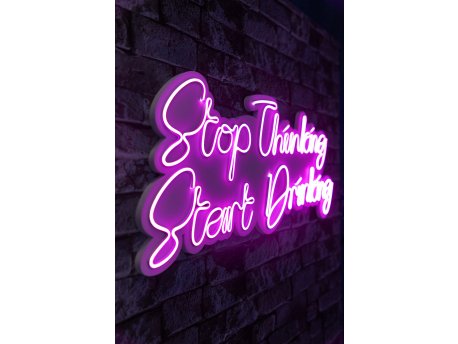 WALLXPERT Dekorativna rasveta Stop Thinking Start Drinking Pink