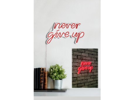 WALLXPERT Dekorativna rasveta Never Give Up Red