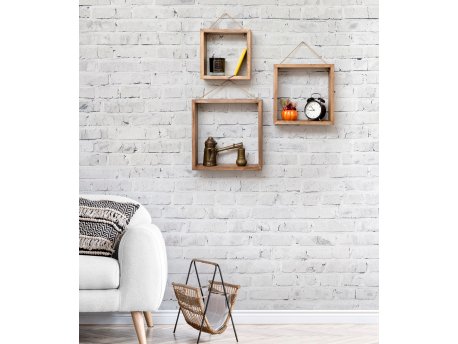 WALLXPERT Zidna polica Luna Wooden Walnut