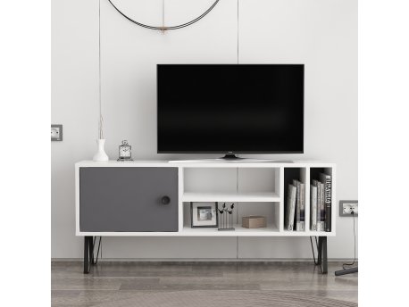 HANAH HOME TV polica Arven White Anthracite (935CMN2302)