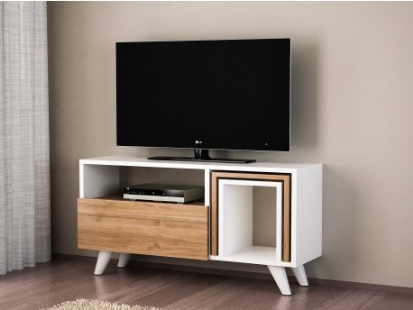 HANAH HOME TV polica Novella K2 White Walnut (756FRN3013)