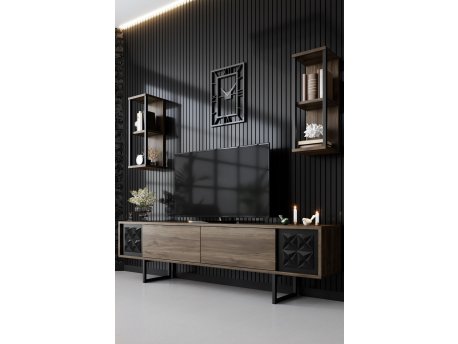 HANAH HOME TV polica Black Line Walnut Black (618BLY1141)